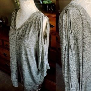 Lane Bryant Zip Open Cold Shoulder Slouchy Tee